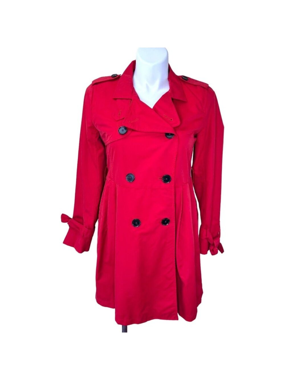 GAP RED DOUBLE BREASTED RAIN COAT - MEDIUM